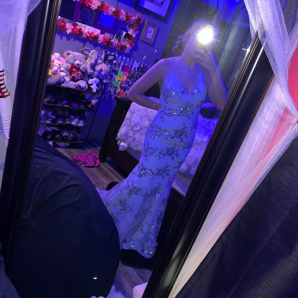 Sparkly blue prom dress